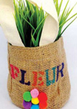 Macetas en bolsa de rafia